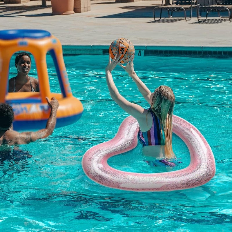 Blublu Park Inflatable Heart Pool Float, Sweet Love Swim Rings Float Loungers Tube for Summer Water Fun Beach Party Toys for Kids, Adults - Image 3